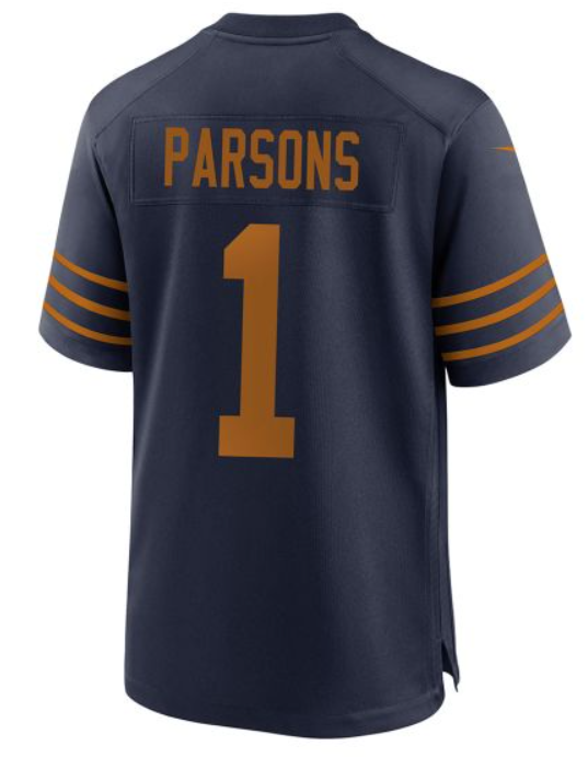Men 2025 Green Bay Packers #1 Parsons blue Classic Nike game NFL Jersey